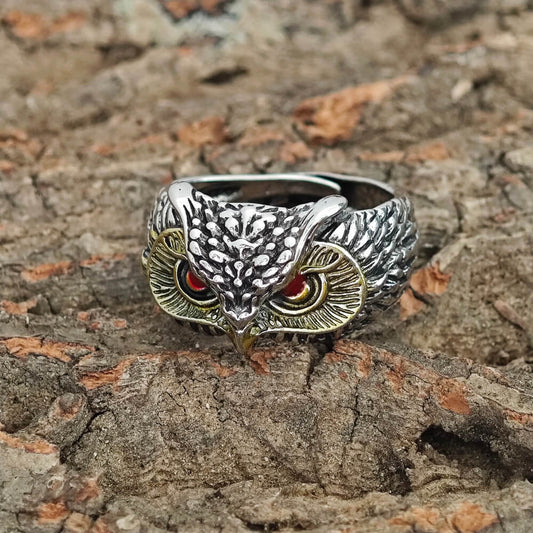 Adjustable Metal Owl Ring - Ravenha Vintage Western Style