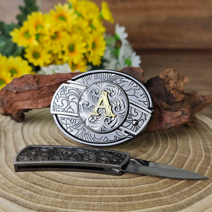 A–Z Letter Western Belt Buckle Multi-Tool