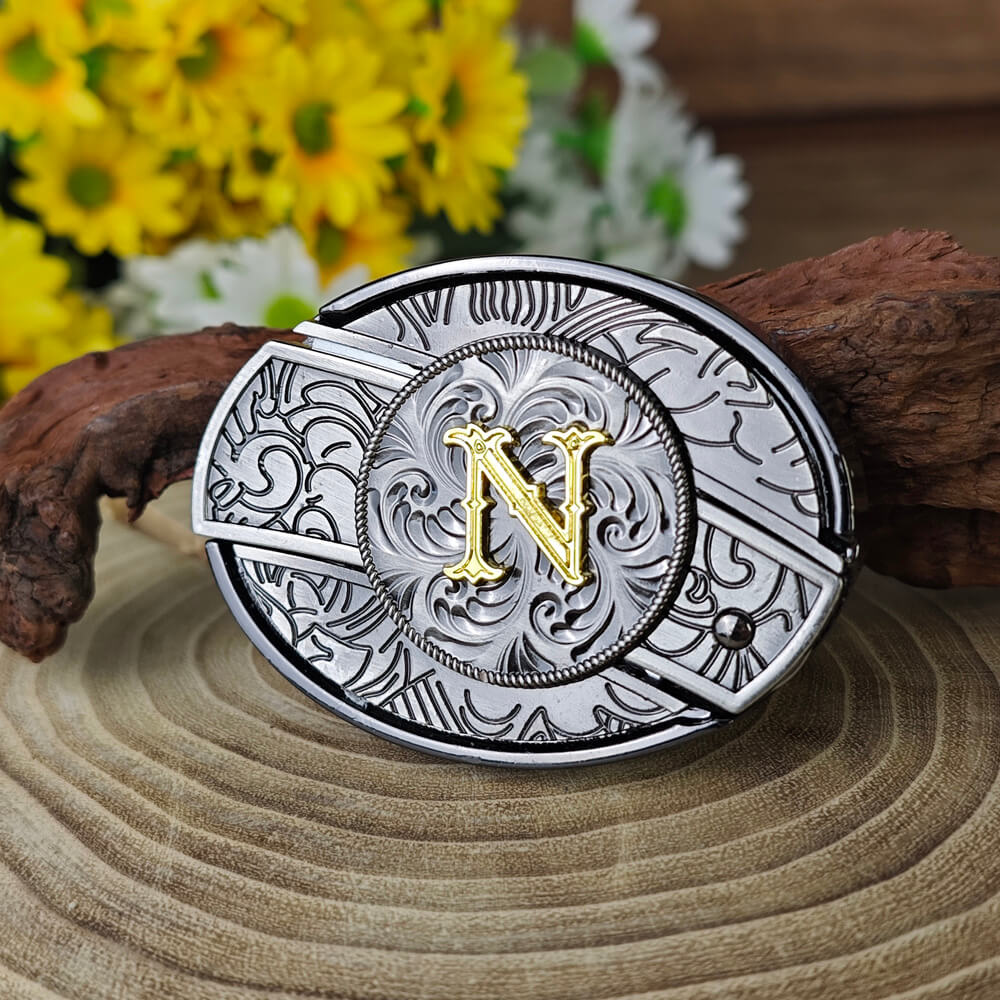 A–Z Letter Western Belt Buckle Multi-Tool