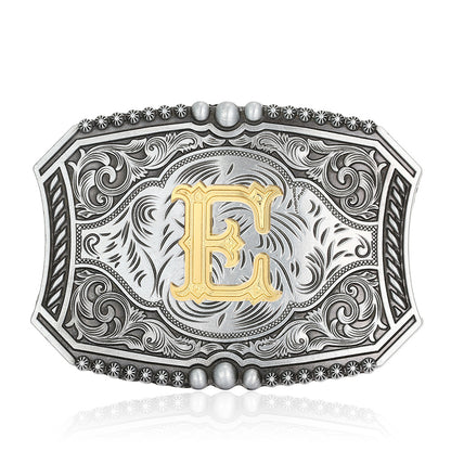 A-Z Retro Lettered Denim Belt Buckle