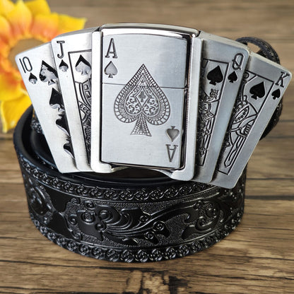 Western Embossed Belt with Lighter Buckle