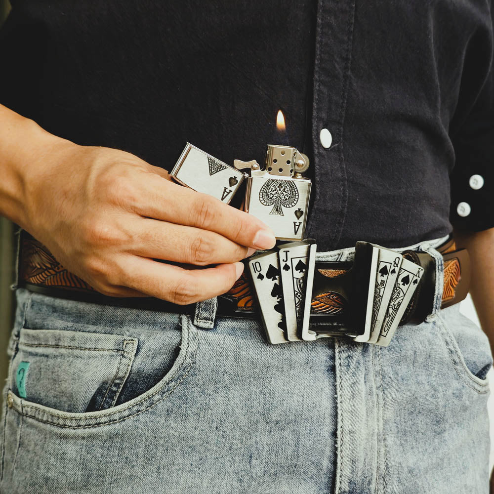 Belt Buckle With Lighter-poker