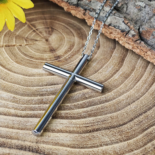 Letter Opener Necklace – Silver Cross, Discreet & Practical