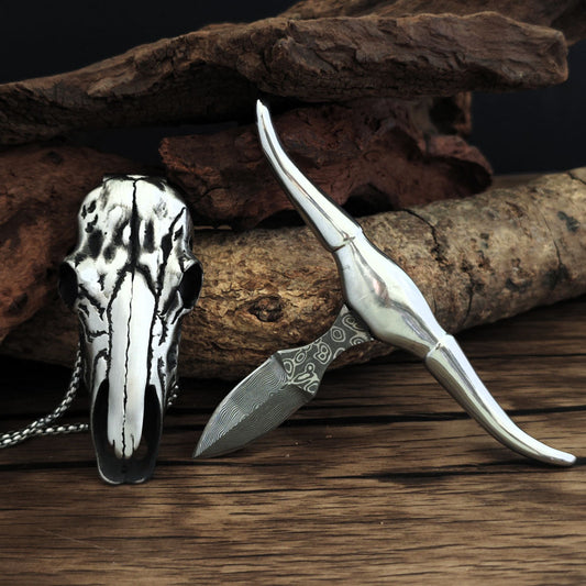 Longhorn Skull Multi-Tool Pendant - Necklace & Belt EDC Gear