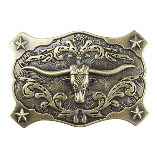 Longhorn Steer Western Belt Buckle – Classic Rodeo Cowboy