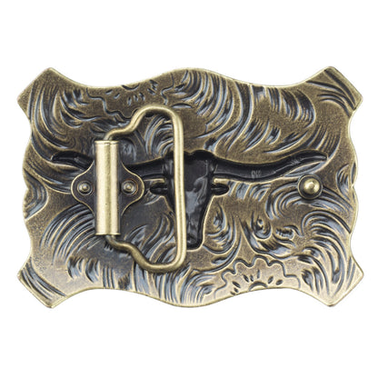 Longhorn Steer Western Belt Buckle – Classic Rodeo Cowboy