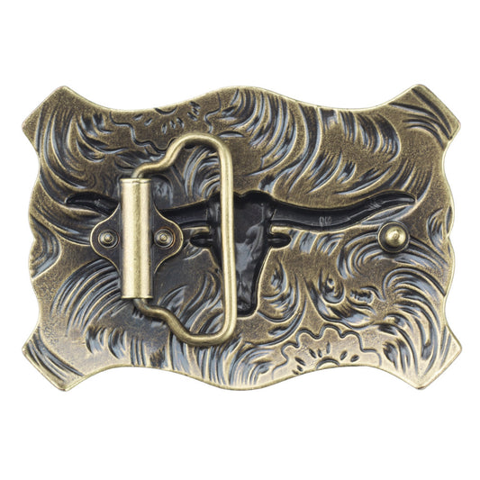 Longhorn Steer Western Belt Buckle – Classic Rodeo Cowboy
