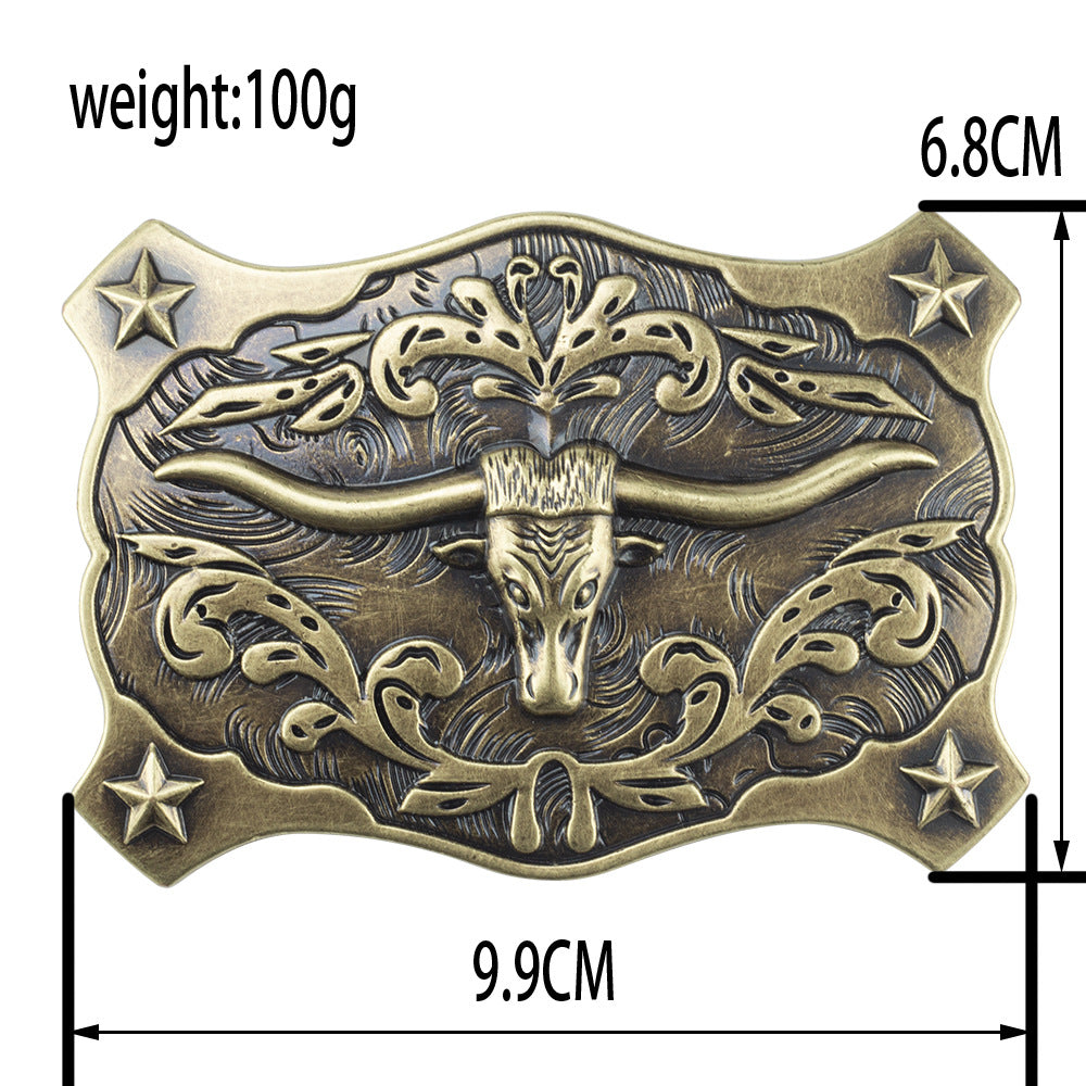 Longhorn Steer Western Belt Buckle – Classic Rodeo Cowboy