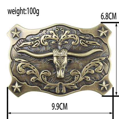 Longhorn Steer Western Belt Buckle – Classic Rodeo Cowboy