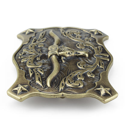 Longhorn Steer Western Belt Buckle – Classic Rodeo Cowboy