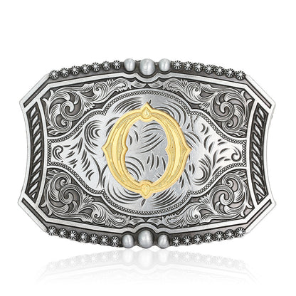 A-Z Retro Lettered Denim Belt Buckle