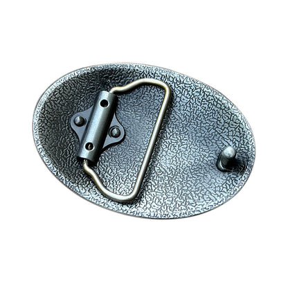 Vintage Oval Engraved Floral Western Belt Buckle