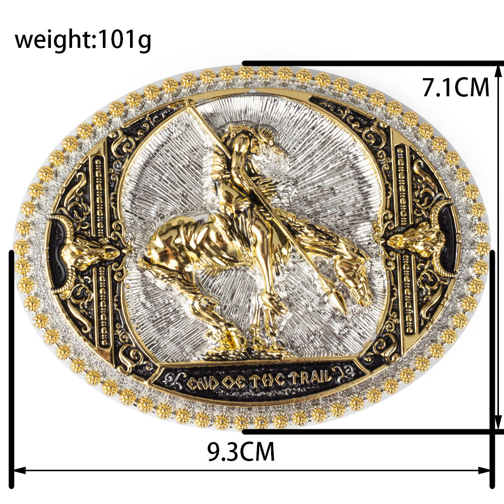 End of the Trail Western Horseman Belt Buckle