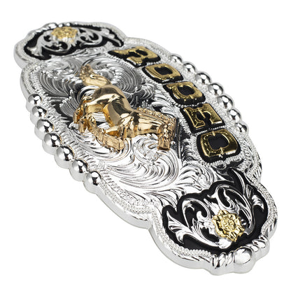 Rodeo Champion Bull Rider Western Belt Buckle
