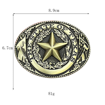 Texas Lone Star belt buckle with classic Western design