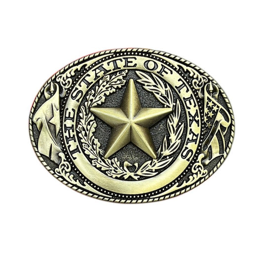 Texas Lone Star belt buckle with classic Western design