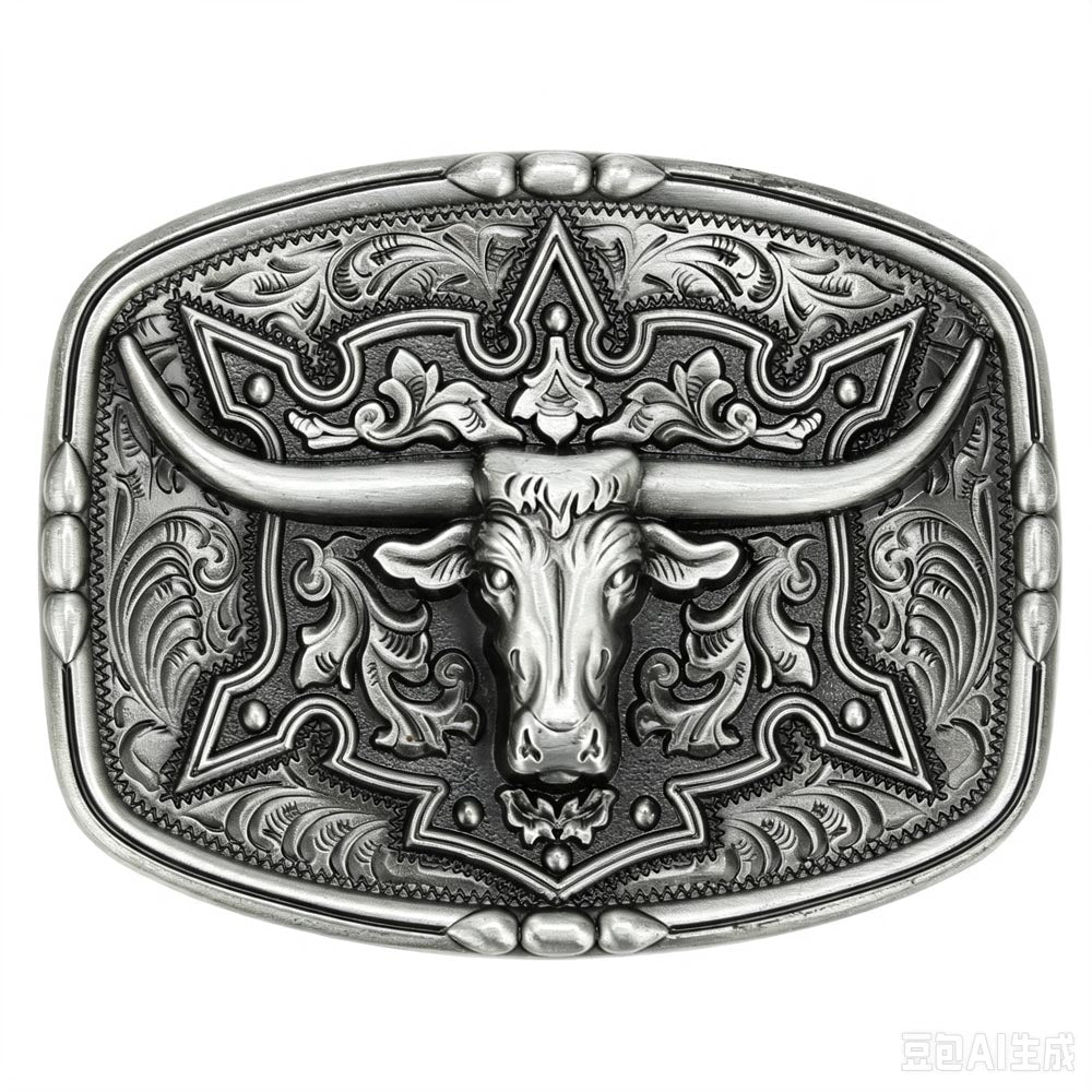 Vintage Texas Longhorn Western Belt Buckle