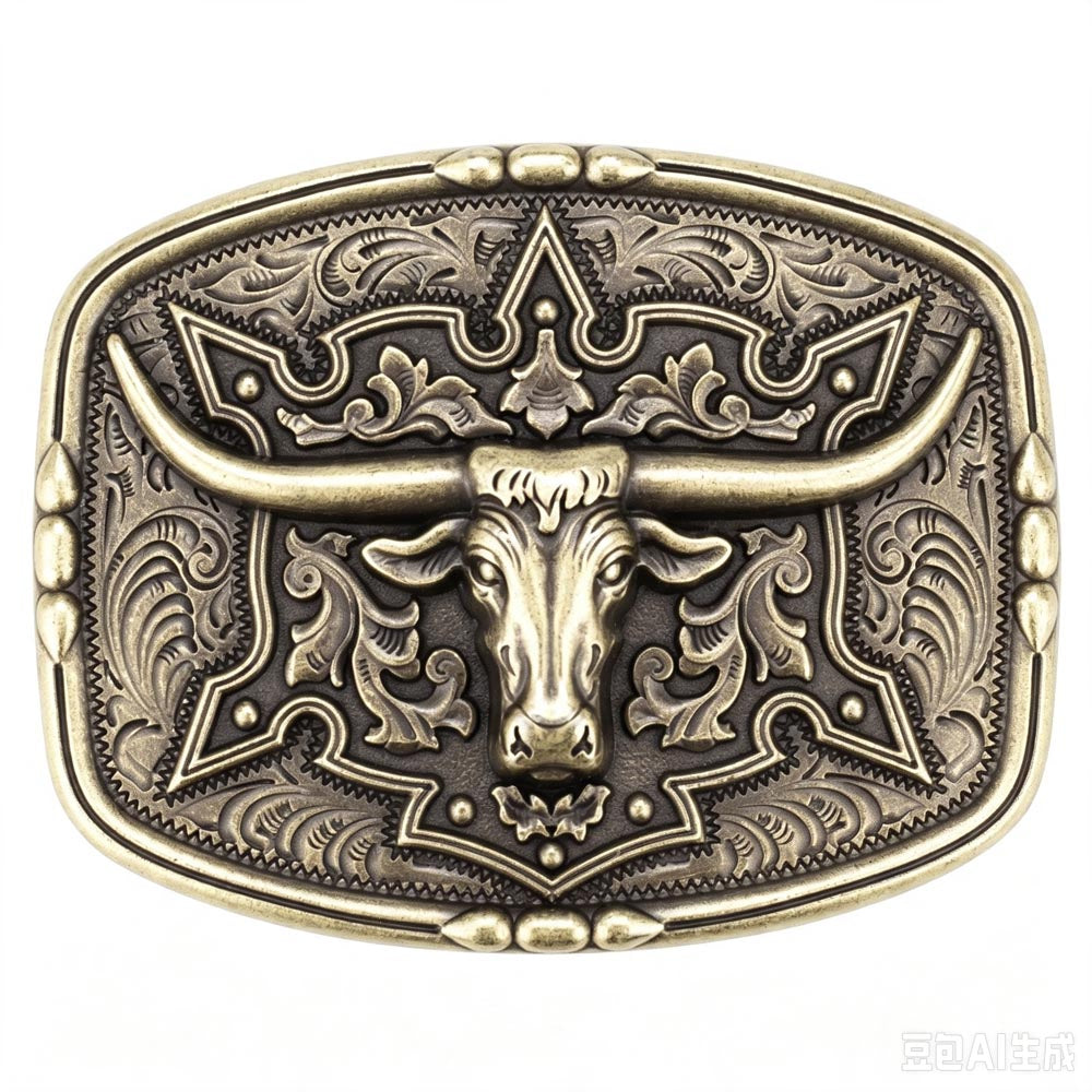 Vintage Texas Longhorn Western Belt Buckle