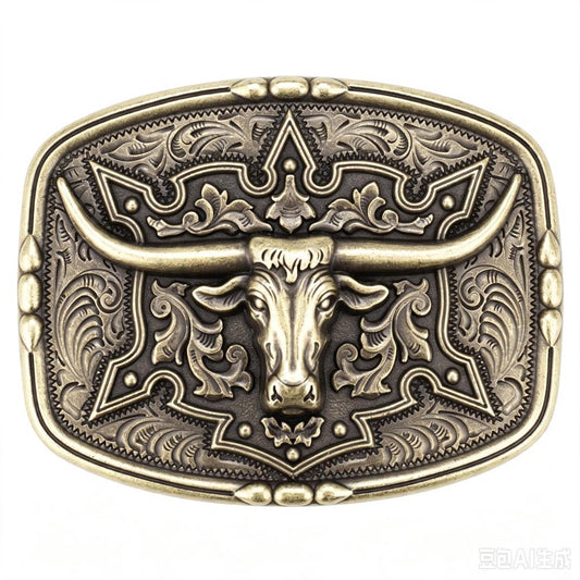 Vintage Texas Longhorn Western Belt Buckle