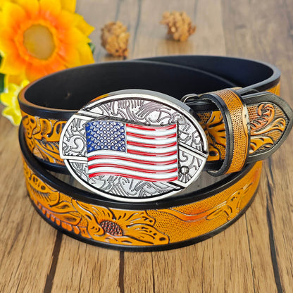 Western Cowboy Belt With Belt Buckle