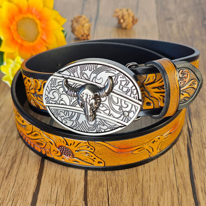Western Cowboy Belt With Belt Buckle