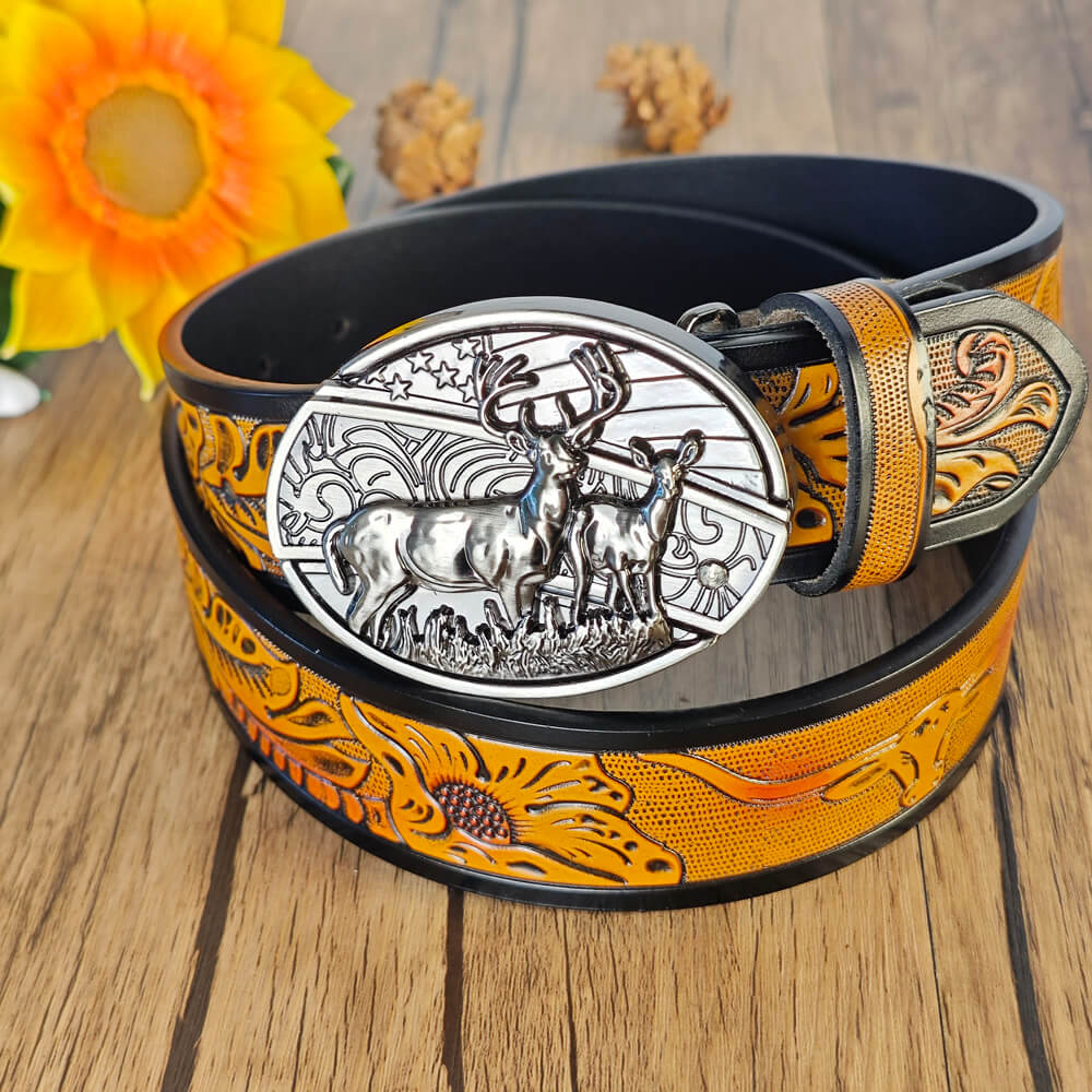 Western Cowboy Belt With Belt Buckle