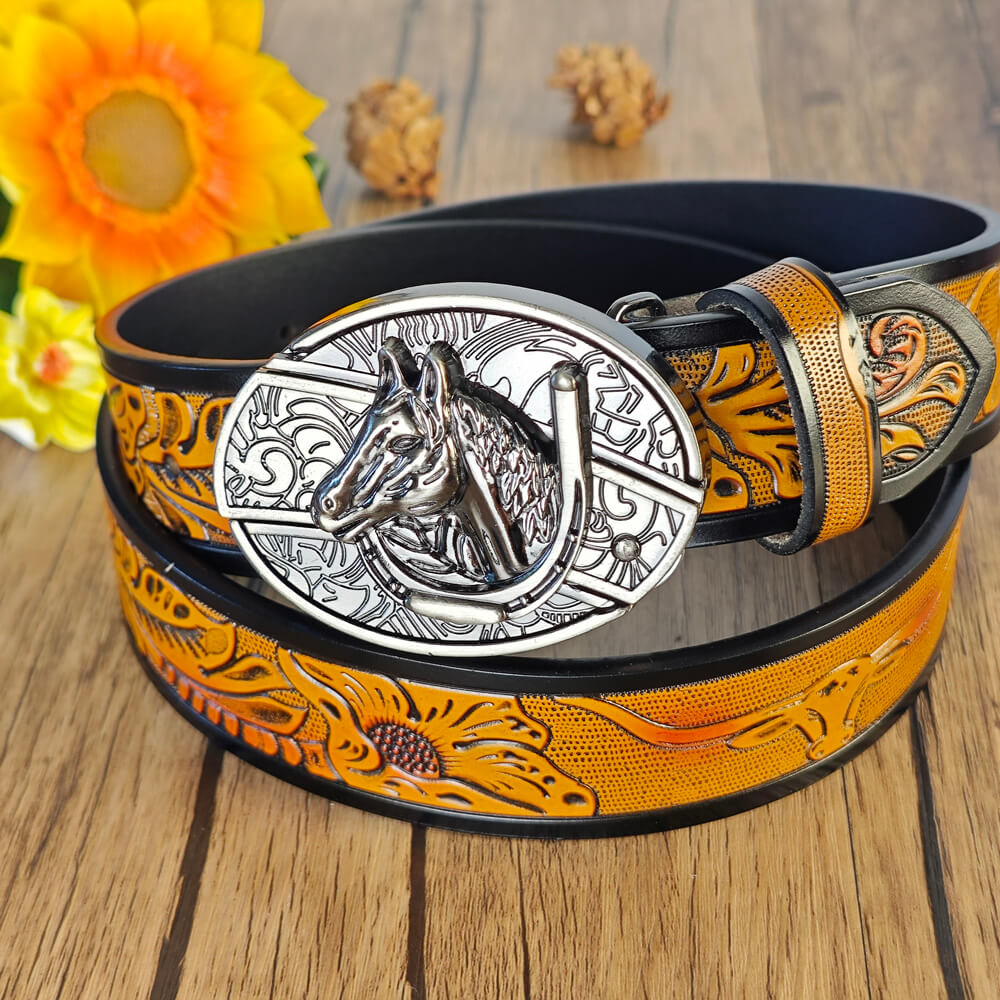 Western Cowboy Belt With Belt Buckle