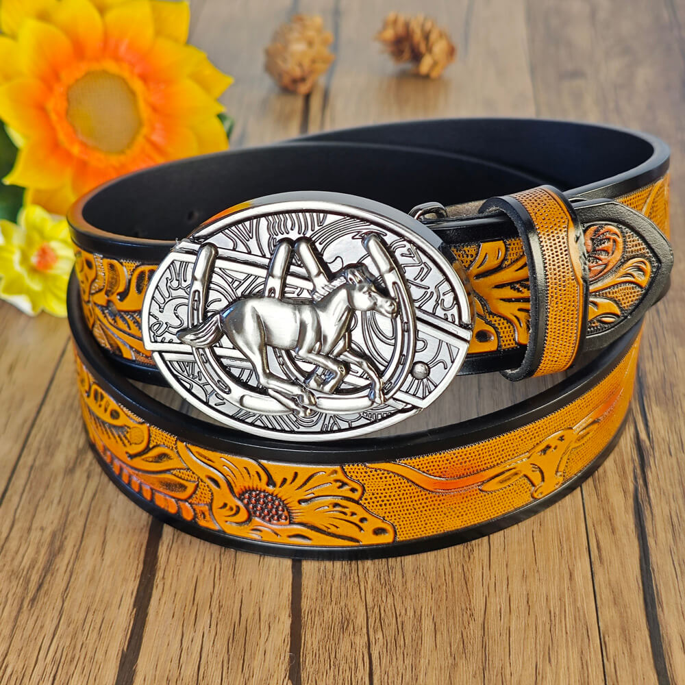 Western Cowboy Belt With Belt Buckle