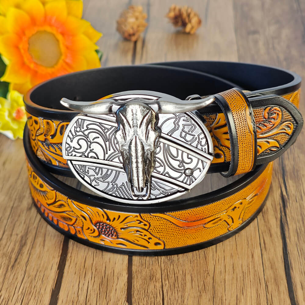 Western Cowboy Belt With Belt Buckle