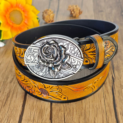 Western Cowboy Belt With Belt Buckle