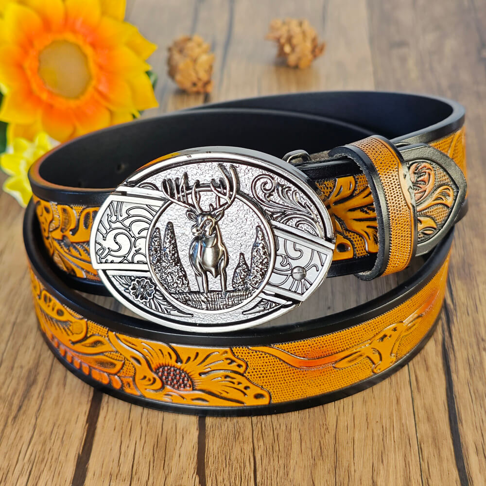 Western Cowboy Belt With Belt Buckle
