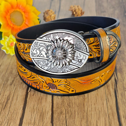 Western Cowboy Belt With Belt Buckle
