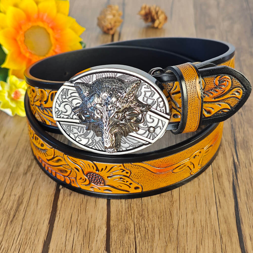 Western Cowboy Belt With Belt Buckle