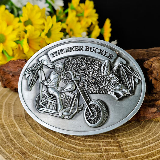 Wolf Rider Beer Bottle Holder Belt Buckle – Hands-Free