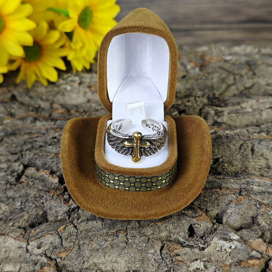 Vintage Western Cross Ring | Adjustable Band