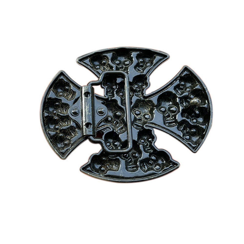 Western Gothic Skull Cross Belt Buckle