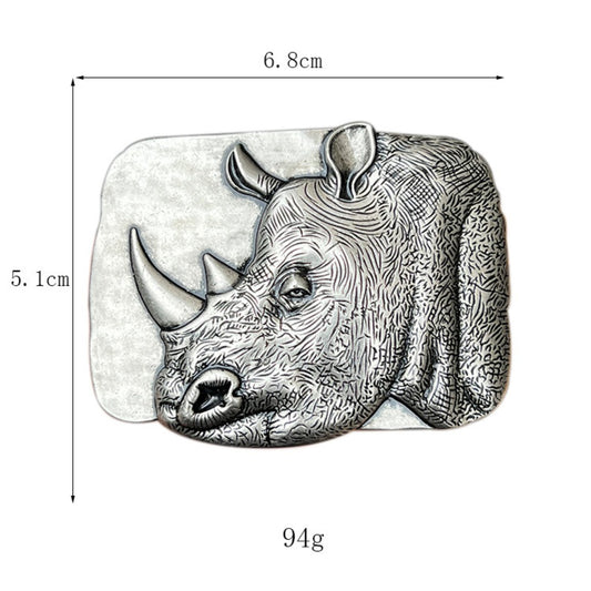 3D Rhino Head Belt Buckle – Detailed Western Statement Piece