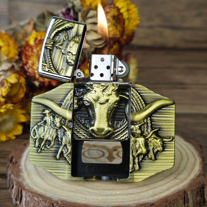 Western Longhorn Lighter Belt Buckle