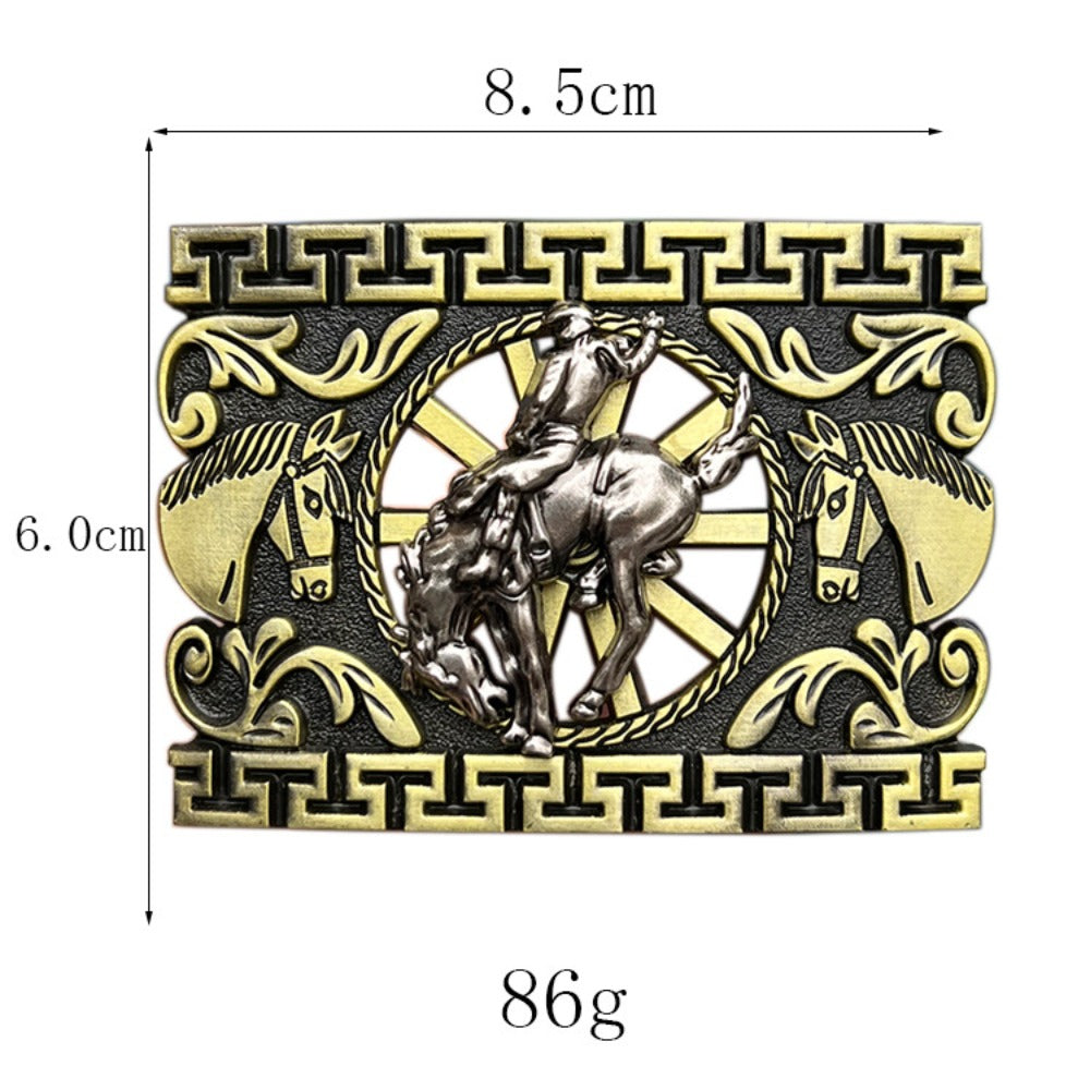 Rodeo Bull Rider Belt Buckle – Western Cowboy 3D Design