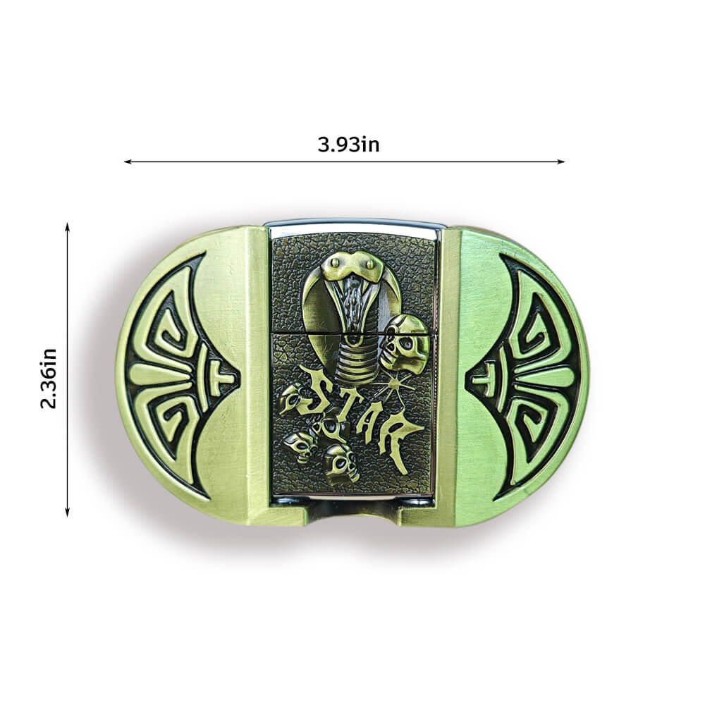Western Snake Pattern Lighter Belt Buckle