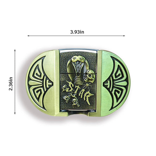 Western Snake Pattern Lighter Belt Buckle