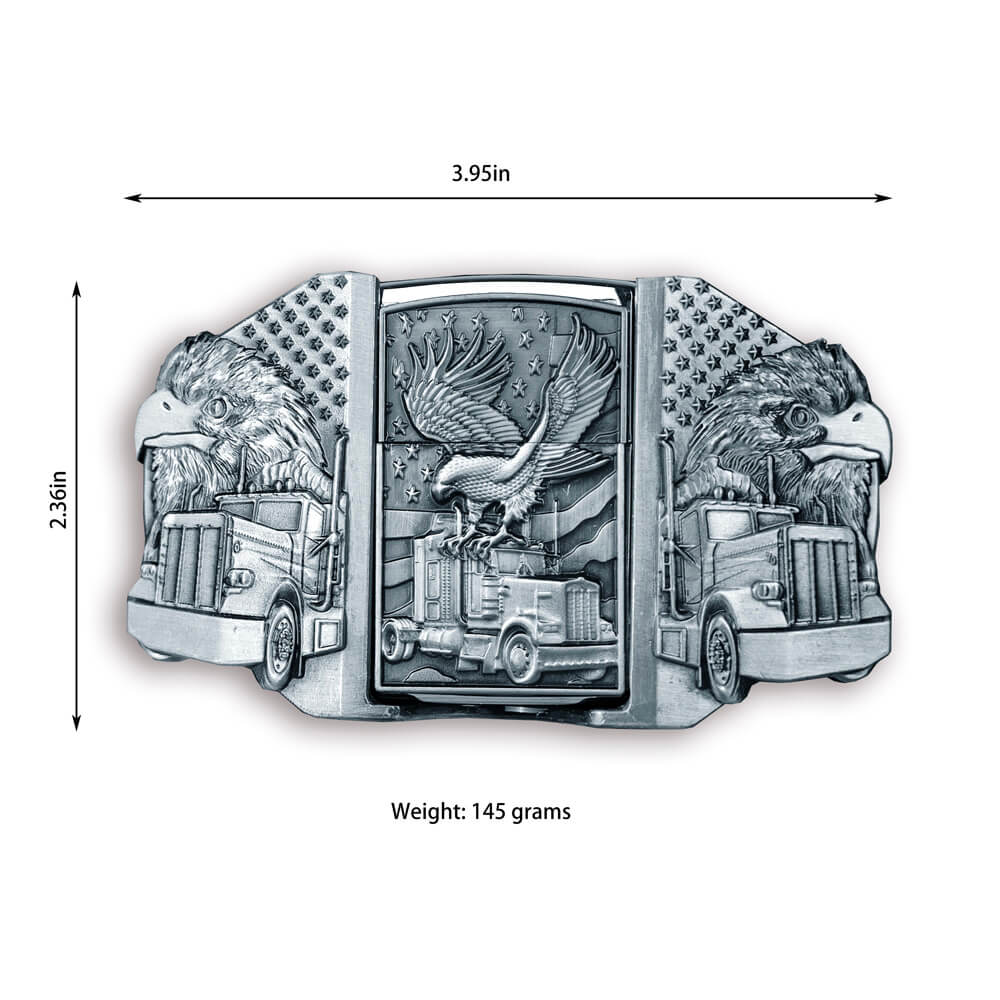 Western Eagle Head Belt Buckle with Built-in Lighter – American Style