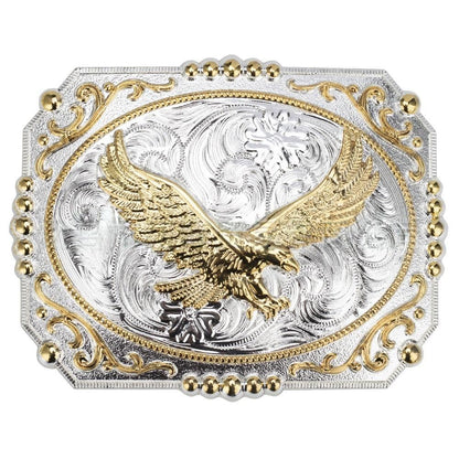 Large golden animal-pattern western belt buckle