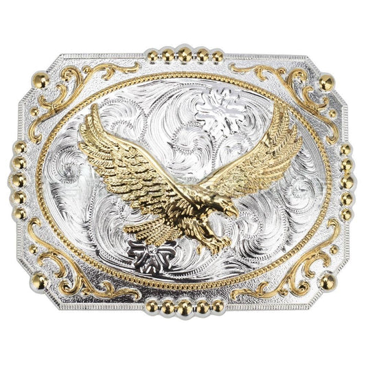 Large golden animal-pattern western belt buckle